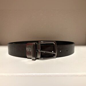 Columbia Men's Reversible Dress Black Belt With Embossed Buckle Size 32/80
